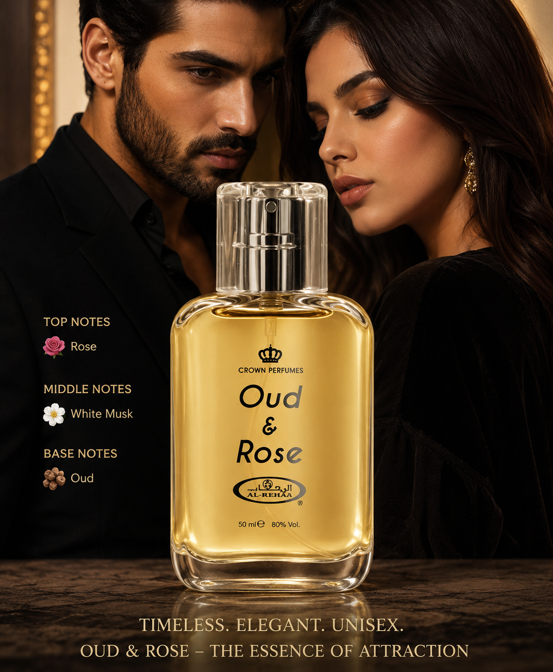 Al Rehab Oud & Rose 50ml EDP Spray