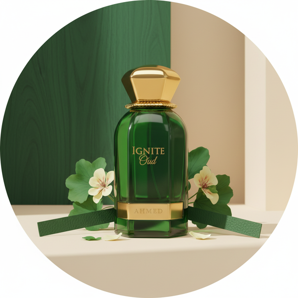 Oud fragrance by Ahmed Al Maghribi, lasting 12+ hours - product-storytelling-v2